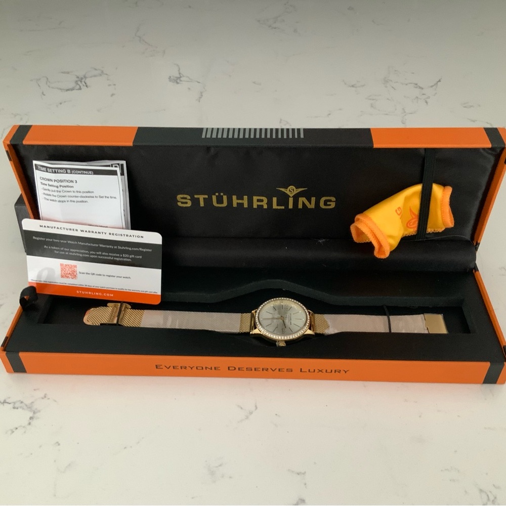 Stuhrling Women's Quartz Crystal Studded watch